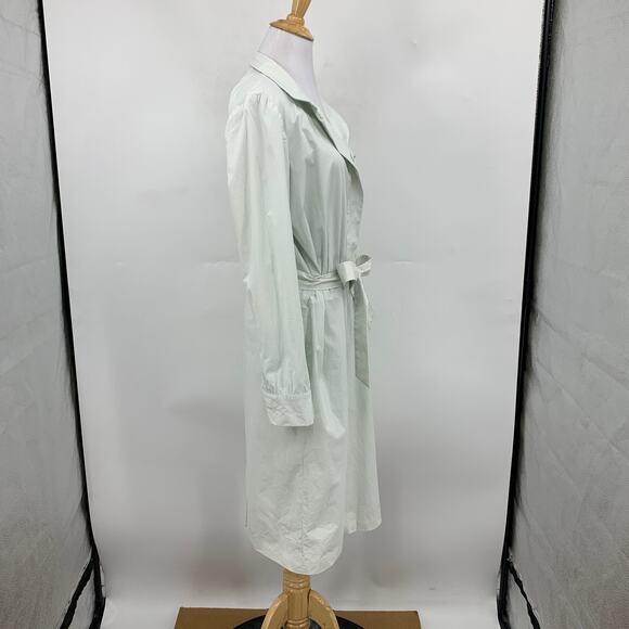 Salvatore Ferragamo Dress Women 46 US 10 Pale Mint Belted Half Snap Button Notch - Picture 7 of 16